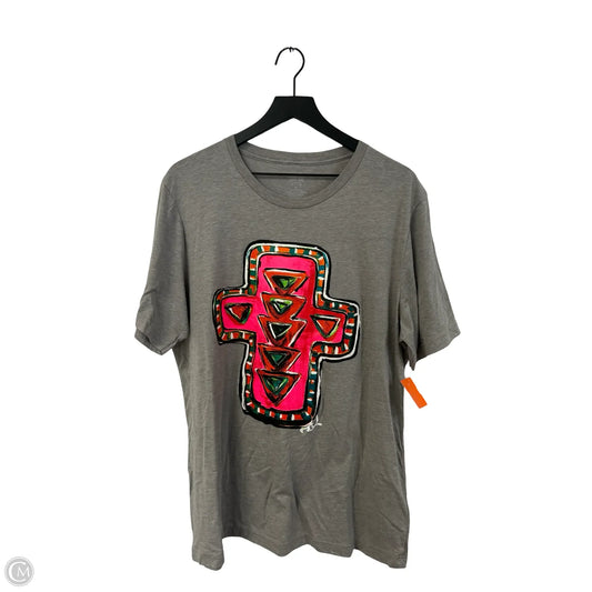 Top Short Sleeve By Texas True Threads In Grey, Size: Xl
