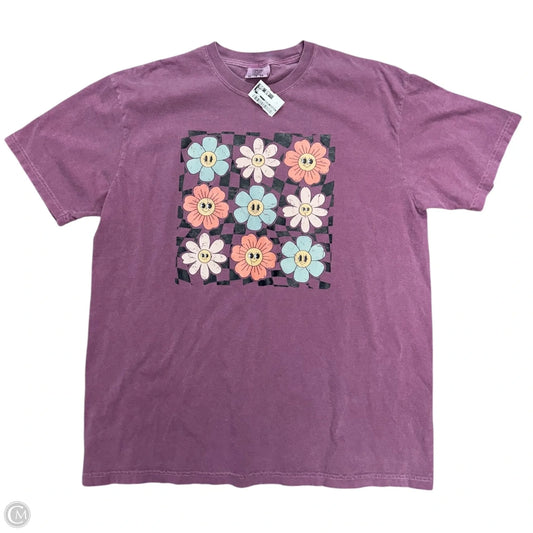 Top Short Sleeve By Comfort Colors In Purple, Size: Xl