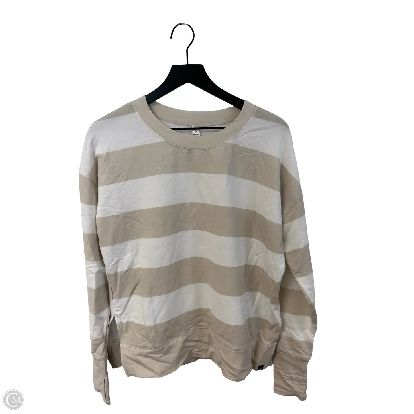 Sweatshirt Crewneck By Glyder In Tan & White, Size: S