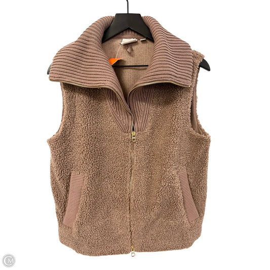 Vest Faux Fur & Sherpa By Varley In Brown, Size: S