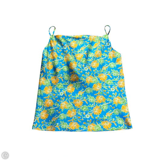 Top Sleeveless By Skies Are Blue In Blue & Yellow, Size: Xs