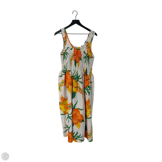 Dress Casual Midi By Clothes Mentor In Tropical Print, Size: Osfm