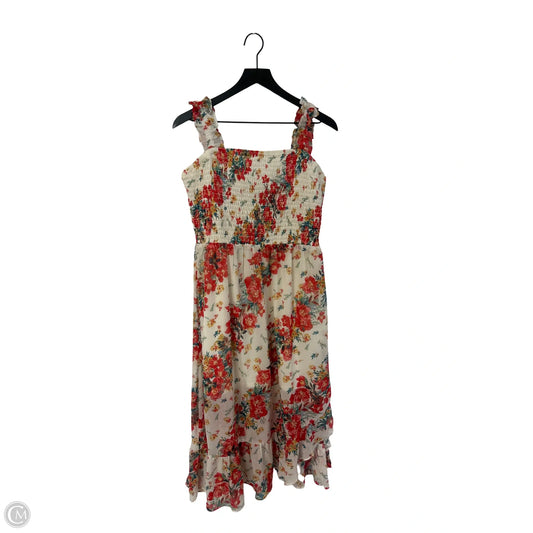 Dress Casual Midi By Maurices In Floral Print, Size: L