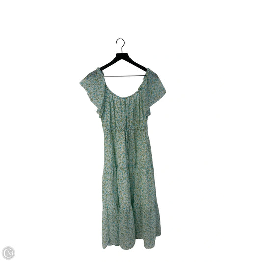 Dress Casual Midi By Time And Tru In Blue & Green, Size: S