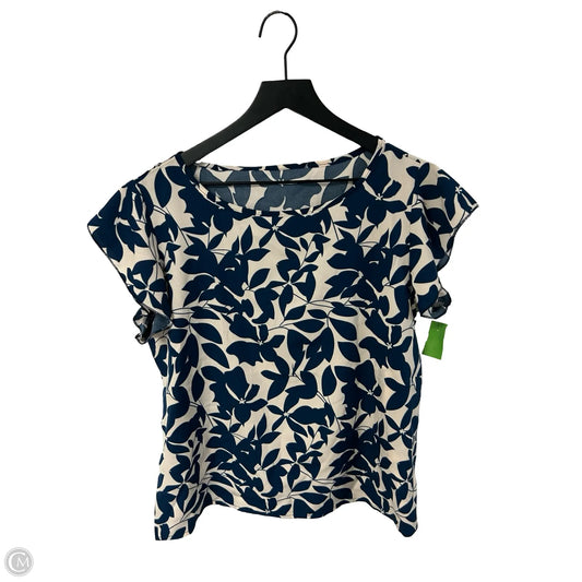 Top Short Sleeve By Clothes Mentor In Blue & Cream, Size: L
