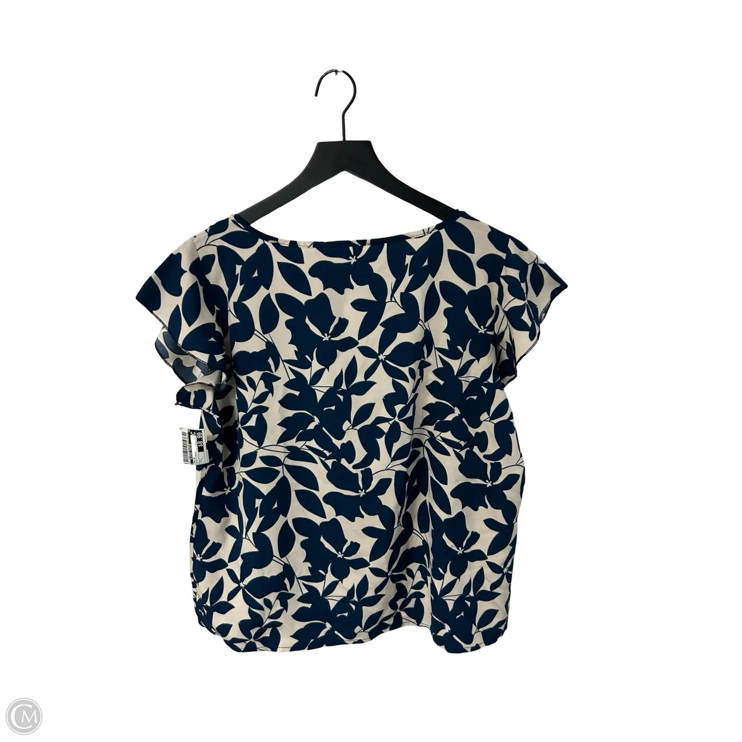 Top Short Sleeve By Clothes Mentor In Blue & Cream, Size: L