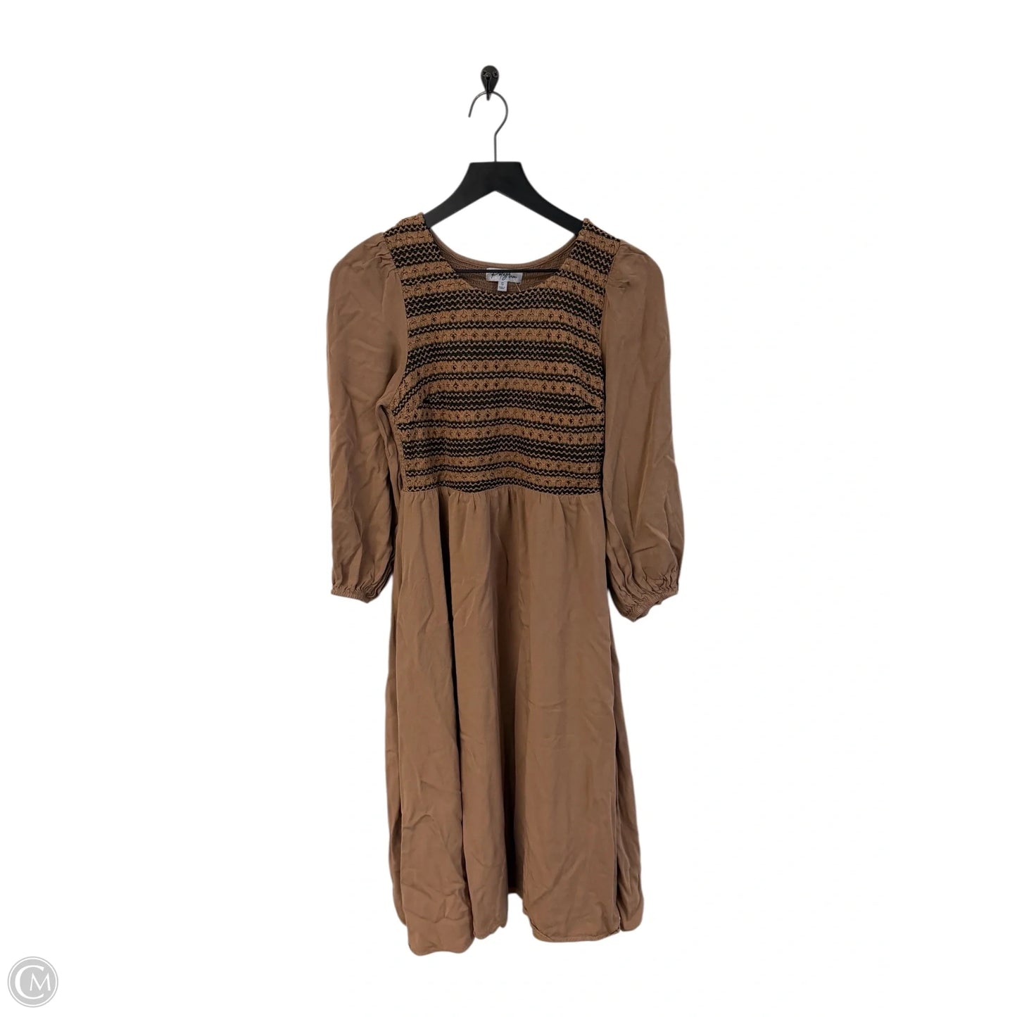 Dress Casual Midi By Polygram In Brown, Size: S