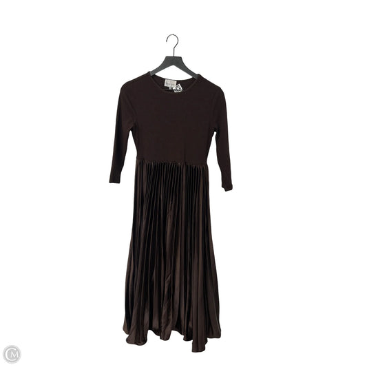 Dress Casual Midi By Cmc In Brown, Size: S