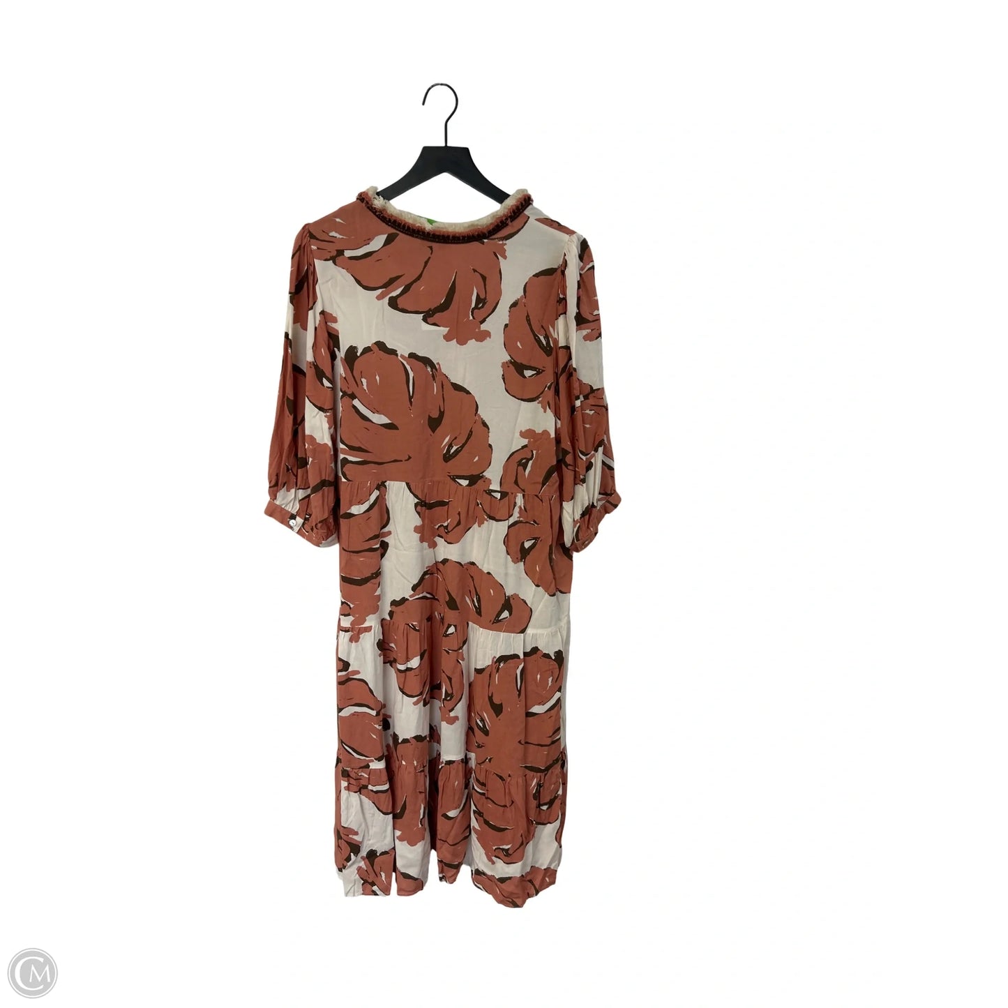 Dress Casual Midi By Cmc In Pink & White, Size: L