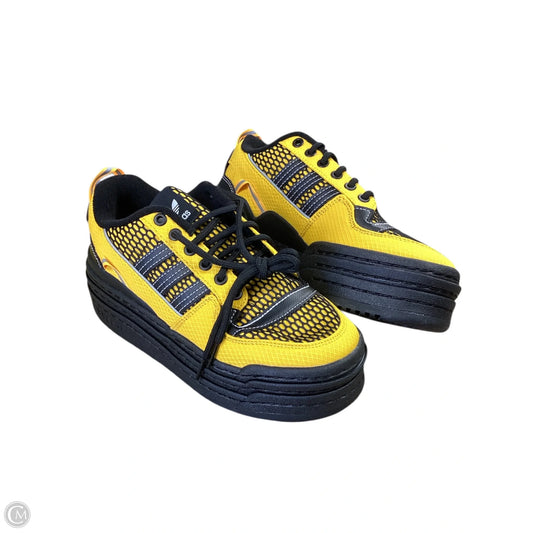 Shoes Sneakers By Adidas In Black & Yellow, Size: 7