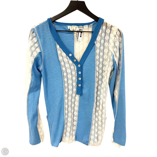 Top Long Sleeve By Pol In Blue, Size: S