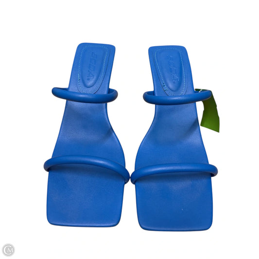 Sandals Heels Kitten By Soda In Blue, Size: 7