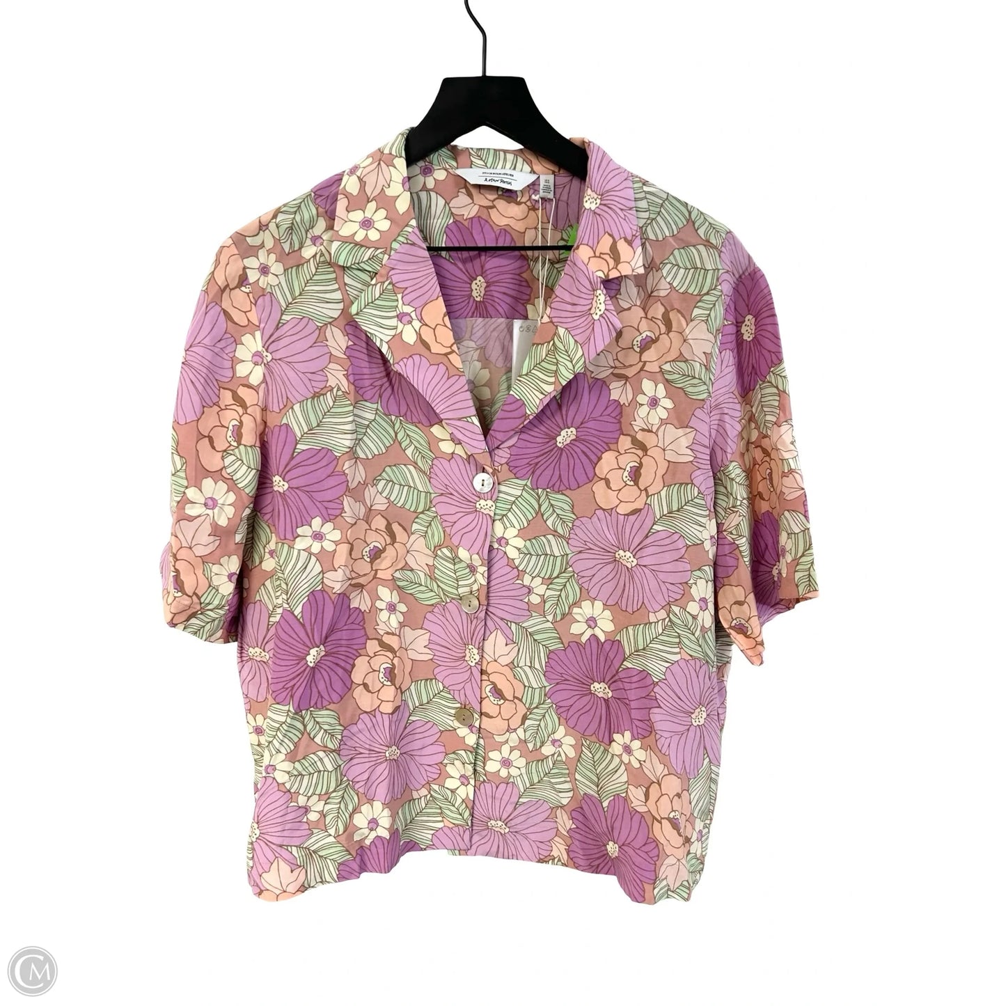 Blouse Short Sleeve By Cma In Floral Print, Size: 8