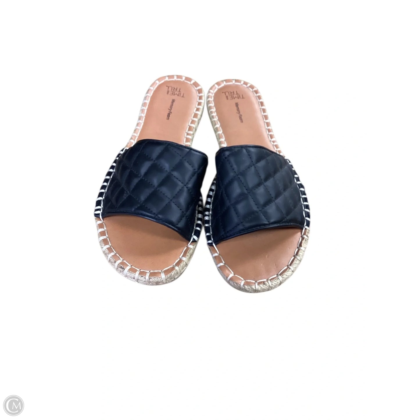 Sandals Flats By Time And Tru In Black, Size: 8.5