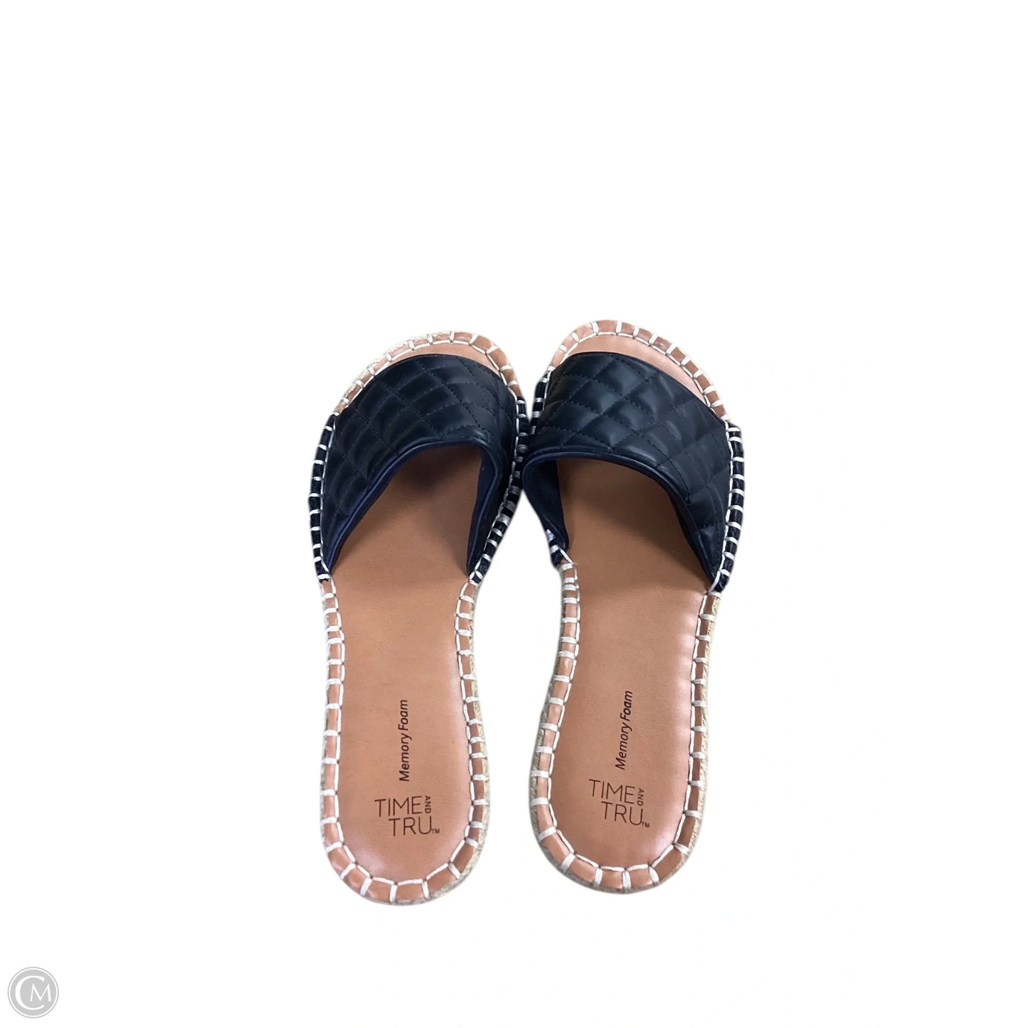 Sandals Flats By Time And Tru In Black, Size: 8.5