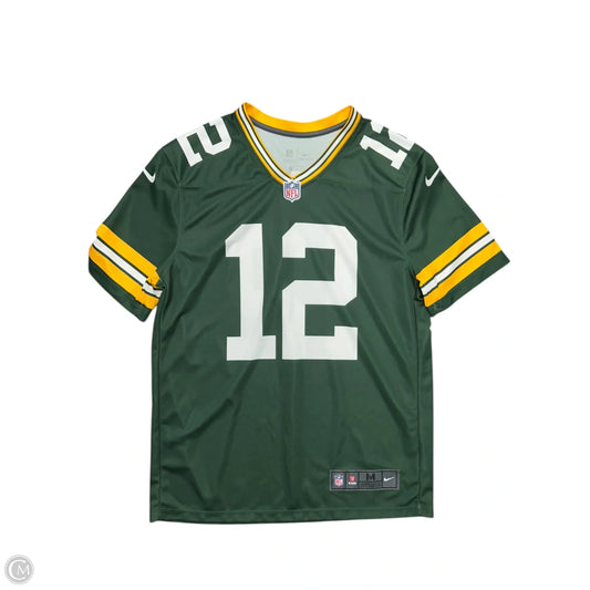 Athletic Top Short Sleeve By Nfl In Green, Size: M