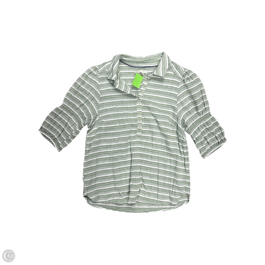 Top 3/4 Sleeve By Pilcro In Green & White, Size: M