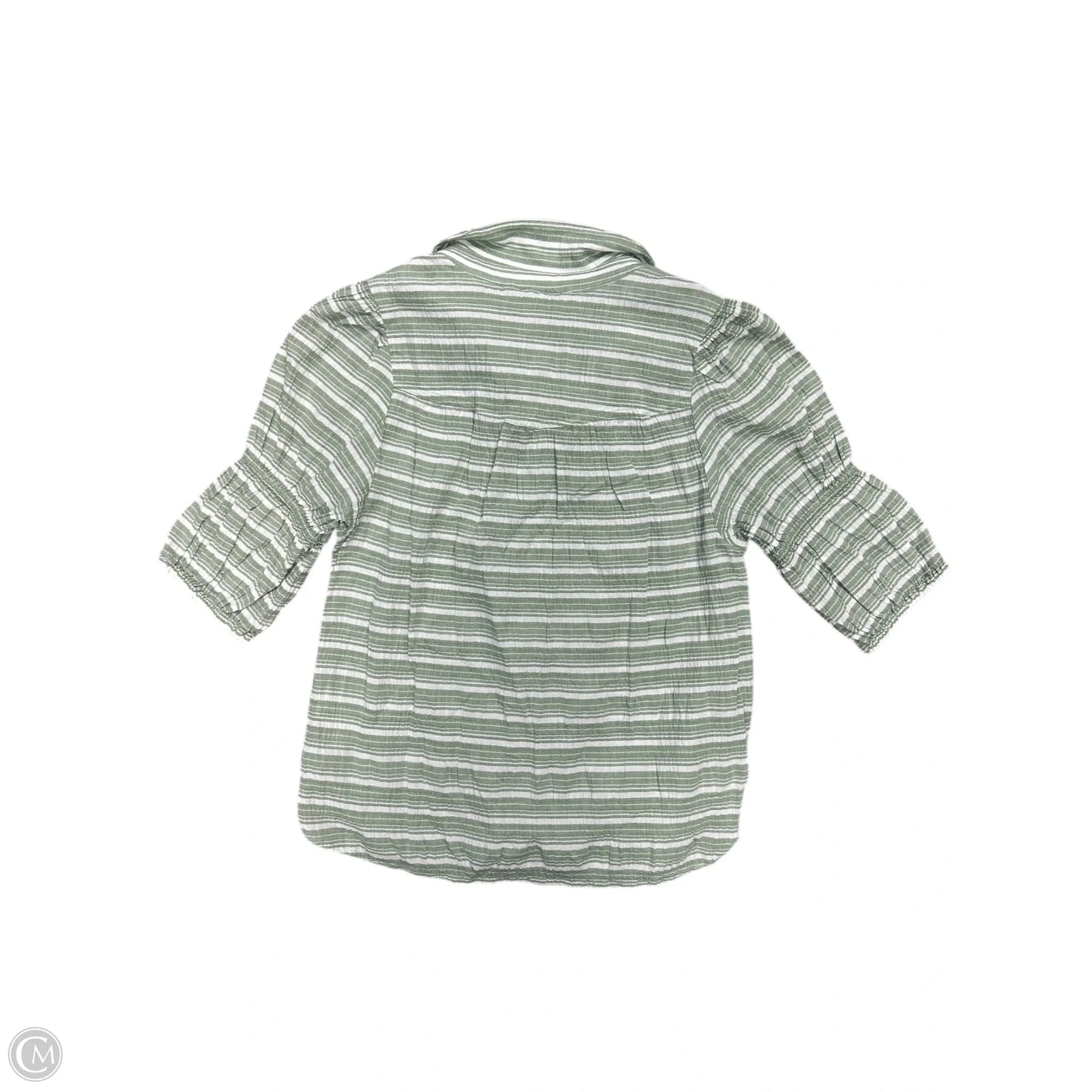 Top 3/4 Sleeve By Pilcro In Green & White, Size: M