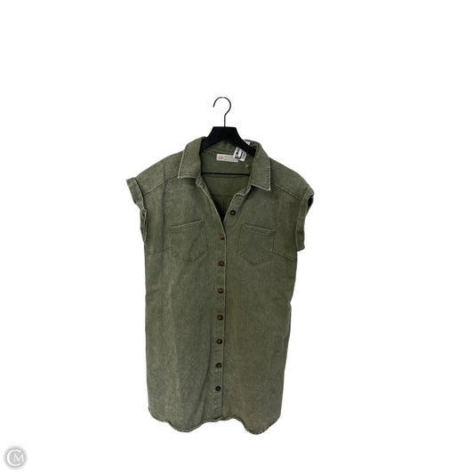 Dress Casual Midi By Leela & Lavender In Green Denim, Size: L