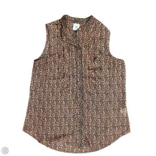 Top Sleeveless By Cabi In Floral Print, Size: S
