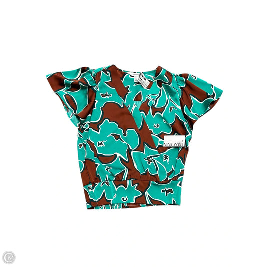 Top Short Sleeve By Nine West Apparel In Brown & Green, Size: Xs