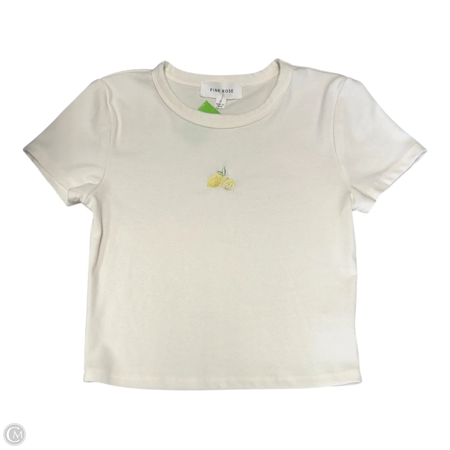 Top Short Sleeve Basic By Pink Rose In White, Size: S
