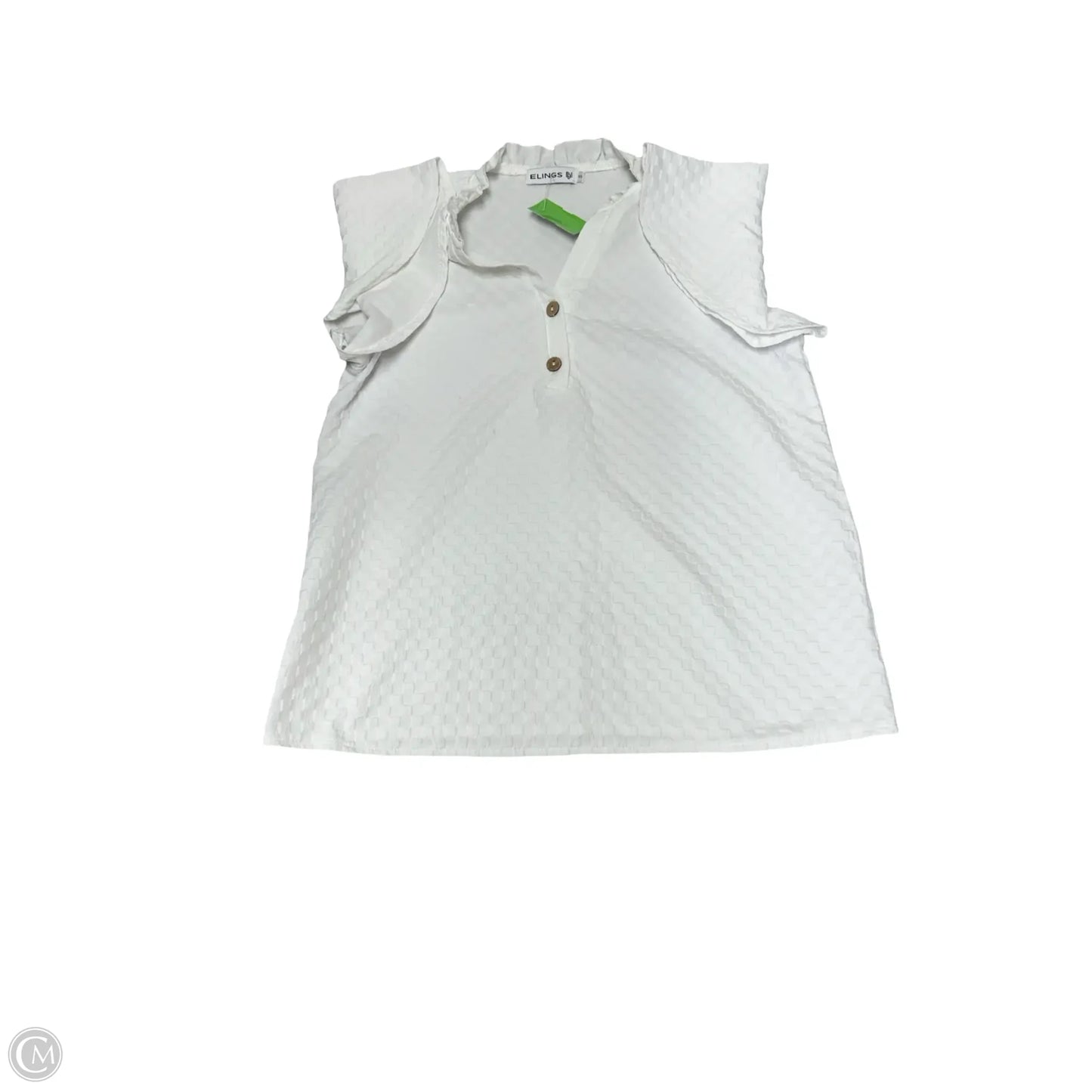 Top Short Sleeve By Cme In White, Size: S