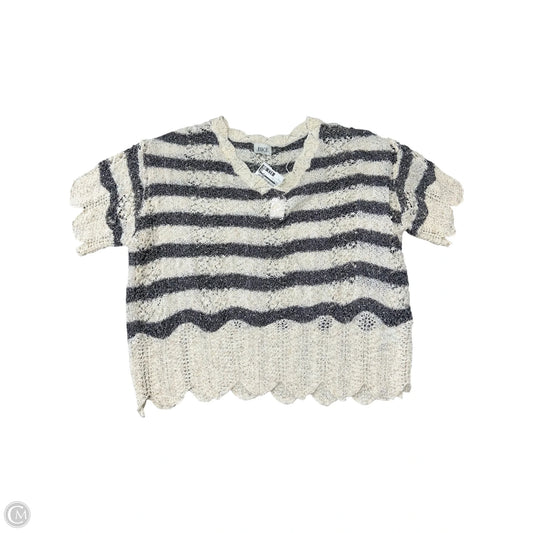 Sweater Short Sleeve By Bke In Black & Cream, Size: S