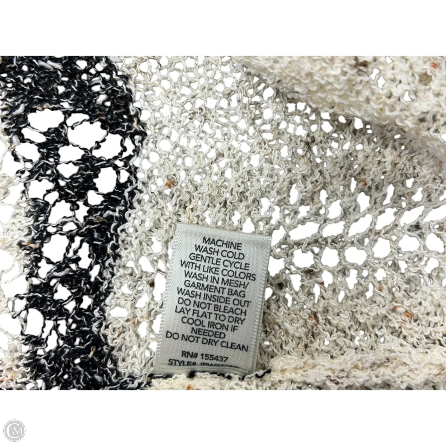 Sweater Short Sleeve By Bke In Black & Cream, Size: S