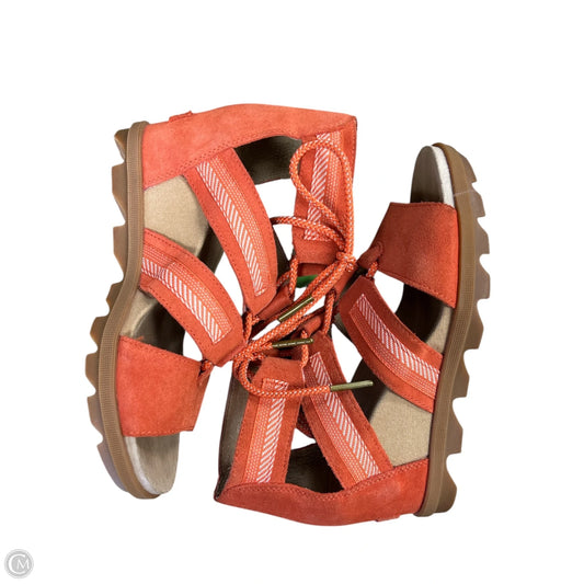 Sandals Heels Wedge By Sorel In Orange, Size: 8.5