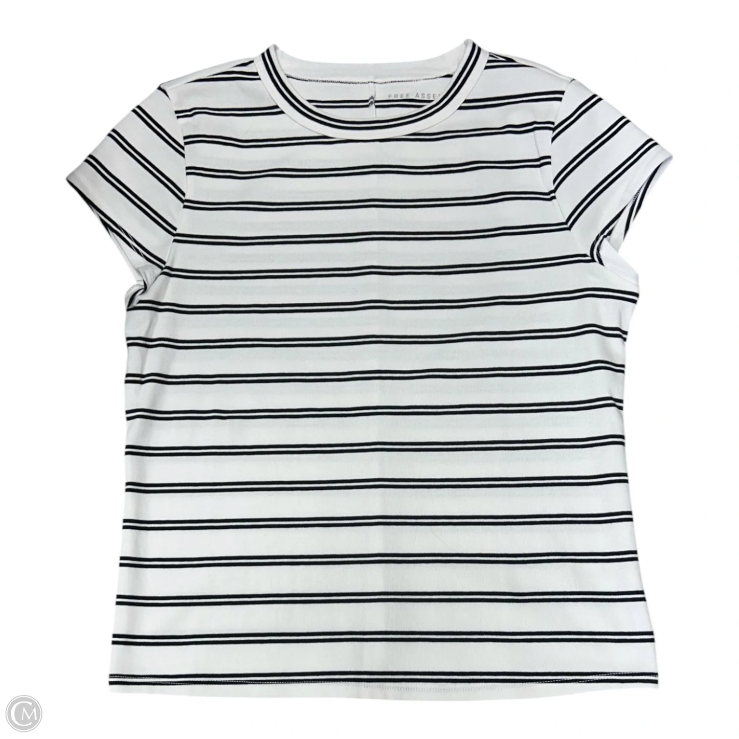 Top Short Sleeve Basic By Free Assembly In Striped Pattern, Size: M