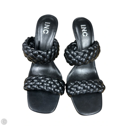 Sandals Heels Kitten By Inc In Black, Size: 9