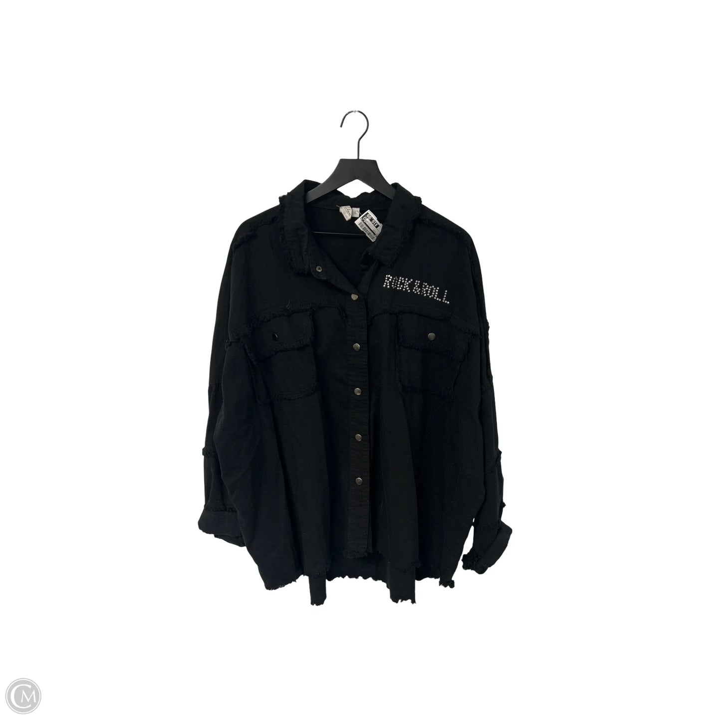 Jacket Shirt By Elan In Black, Size: L