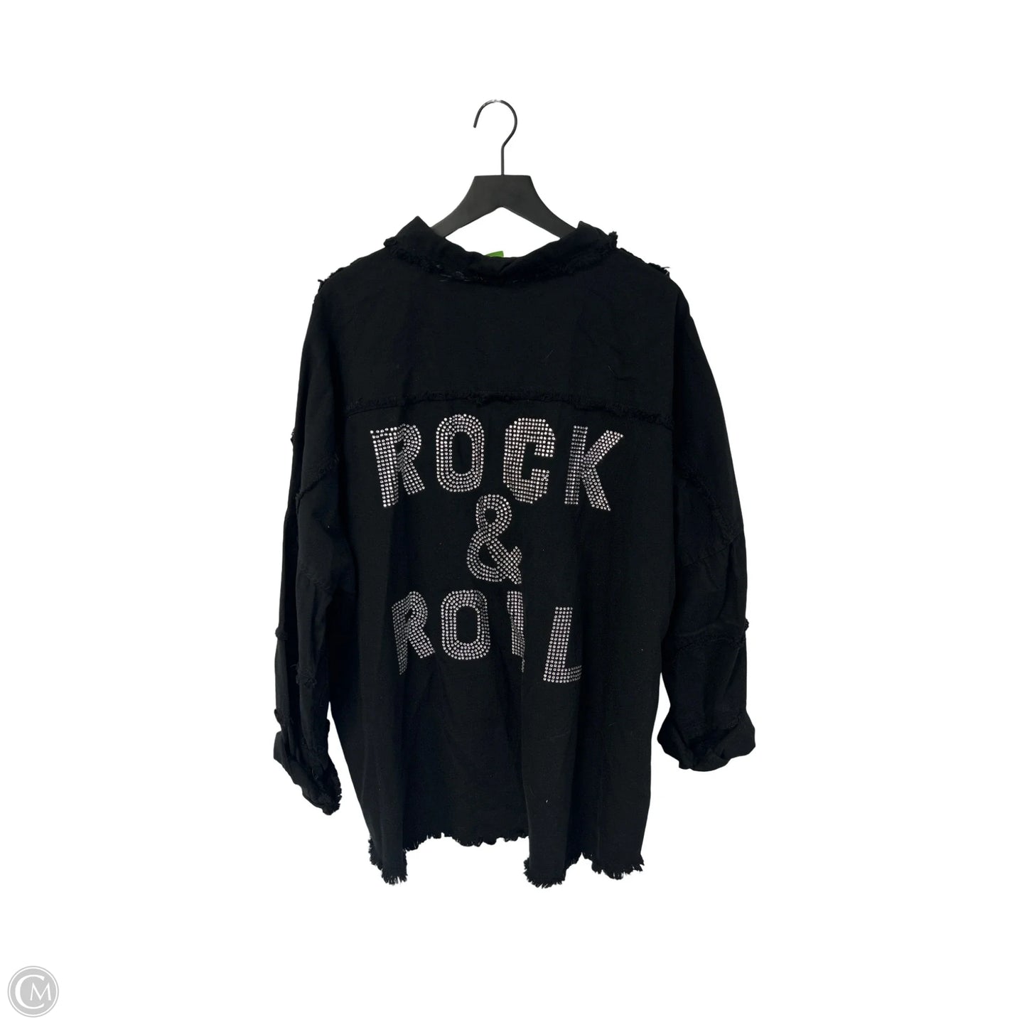 Jacket Shirt By Elan In Black, Size: L