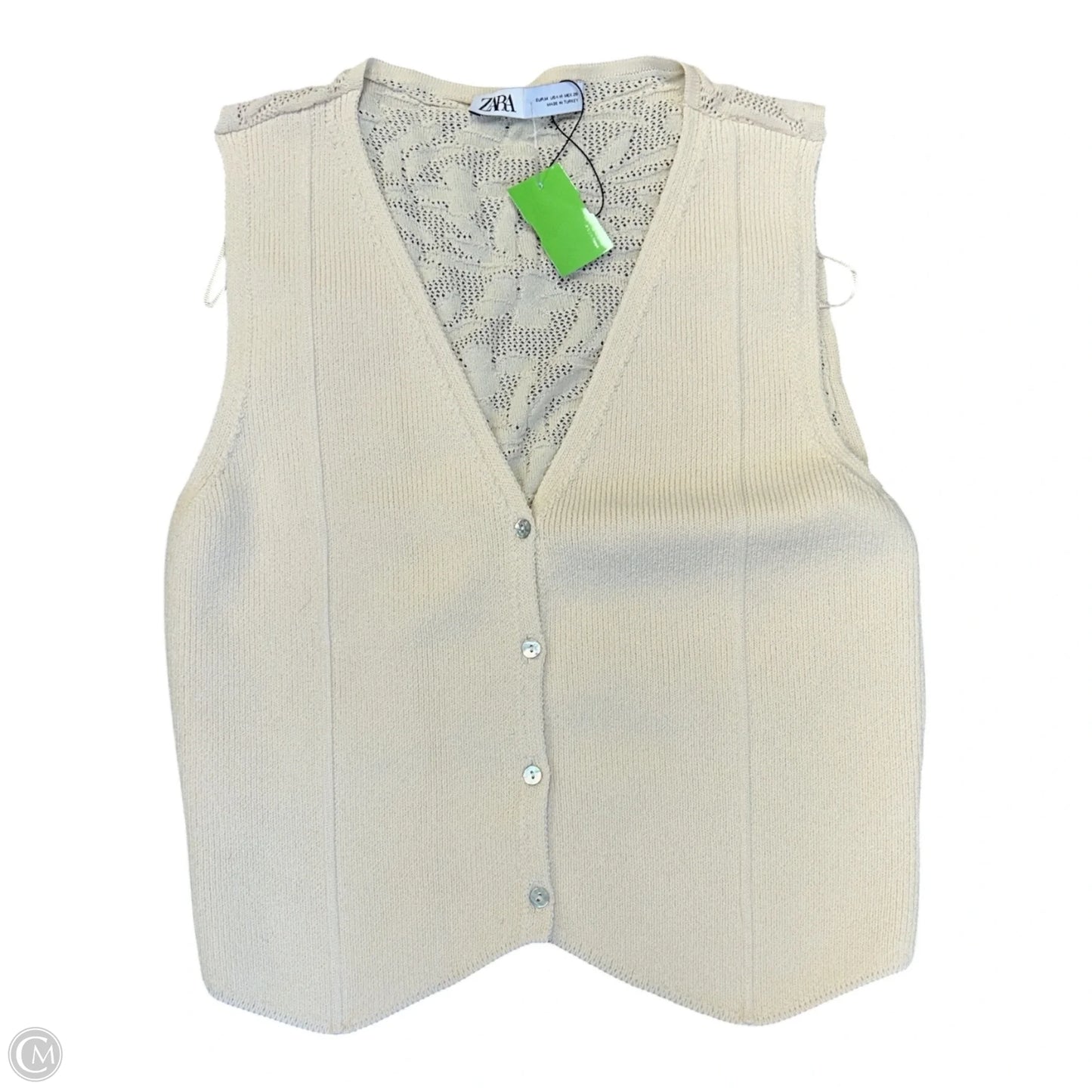 Vest Sweater By Zara In Cream, Size: M