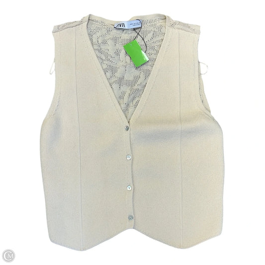 Vest Sweater By Zara In Cream, Size: M