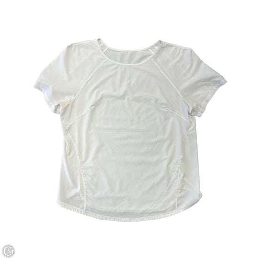 Athletic Top Short Sleeve By Lululemon In White, Size: 4