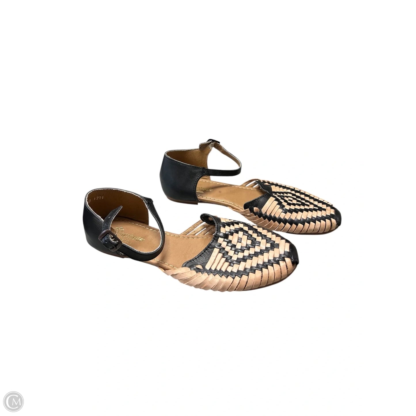 Shoes Flats By Clothes Mentor In Black & Cream, Size: 9