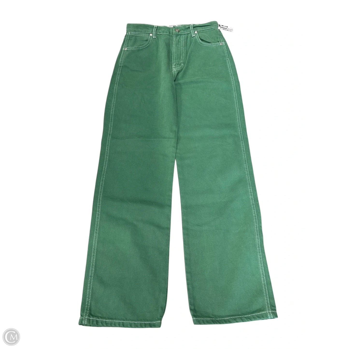 Jeans Straight By Reformation In Green Denim, Size: 2