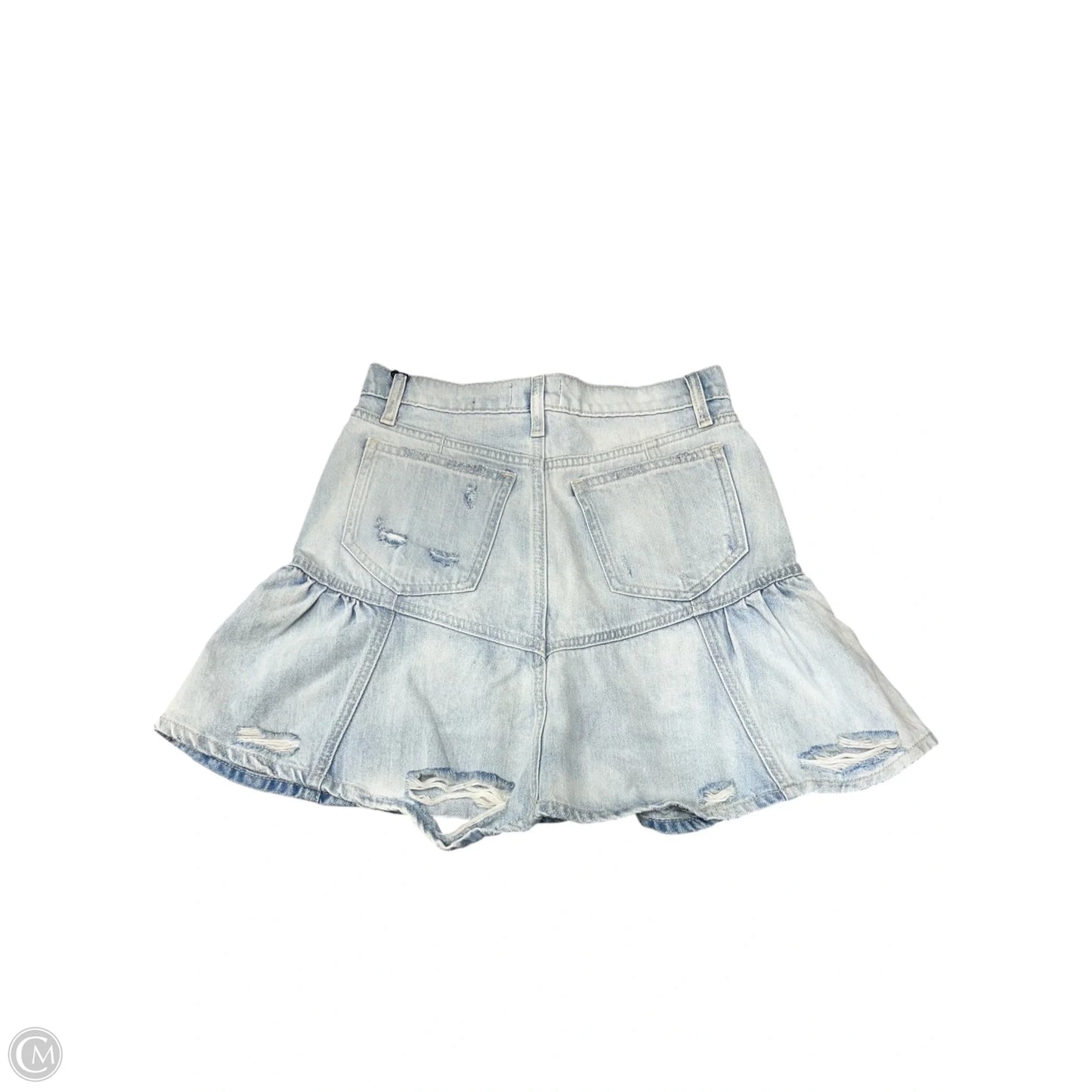 Skirt Mini & Short By 7 For All Mankind In Blue Denim, Size: S