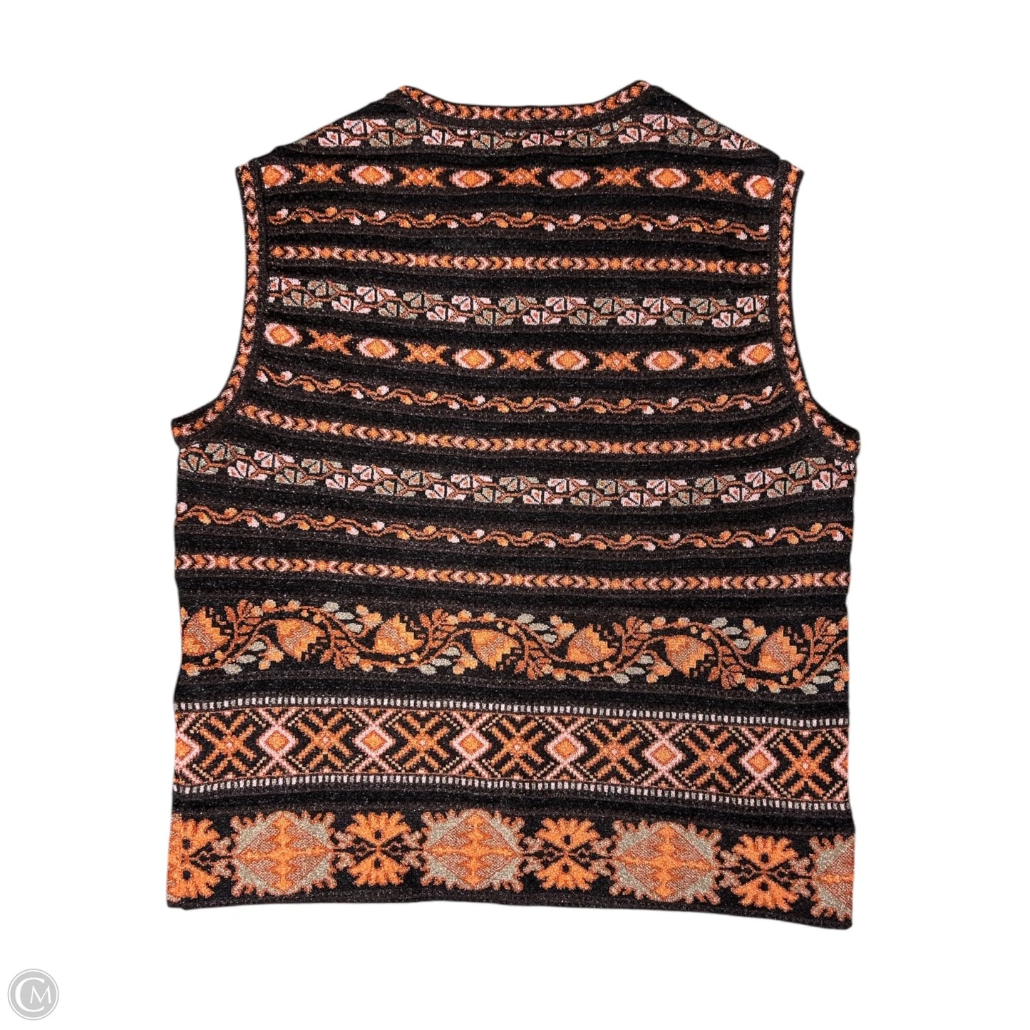 Top Sleeveless Luxury Designer By Missoni In Brown & Orange, Size: S