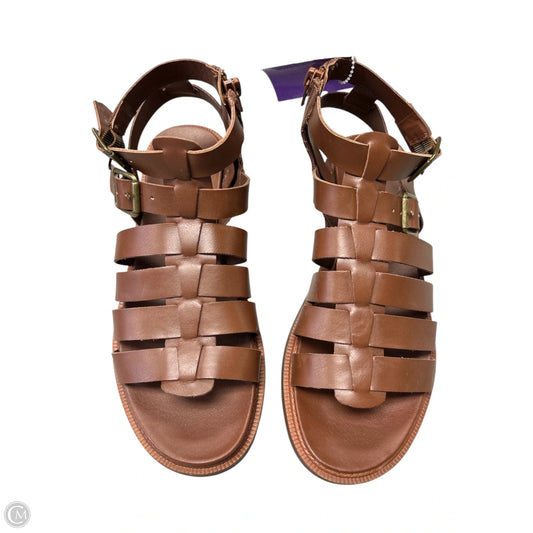 Sandals Flats By Time And Tru In Brown, Size: 6