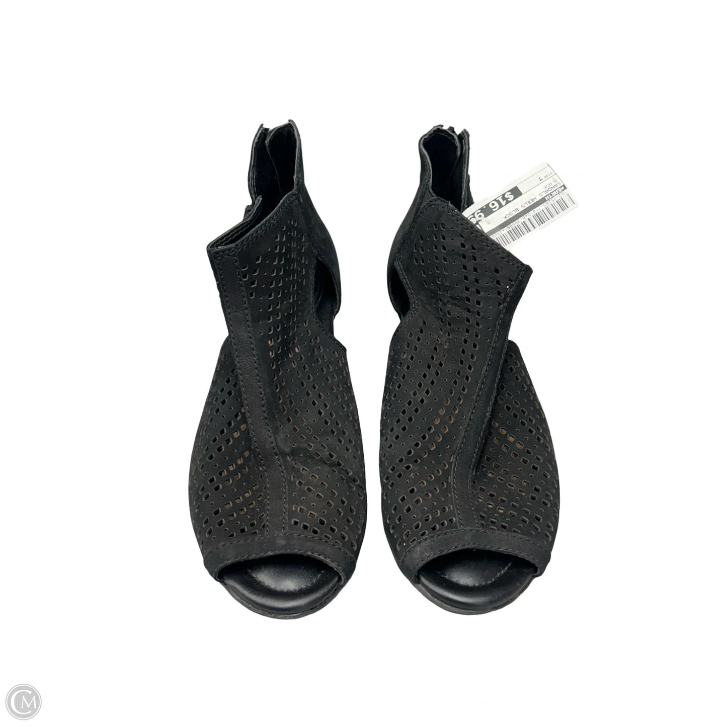 Sandals Heels Block By Earth In Black, Size: 7