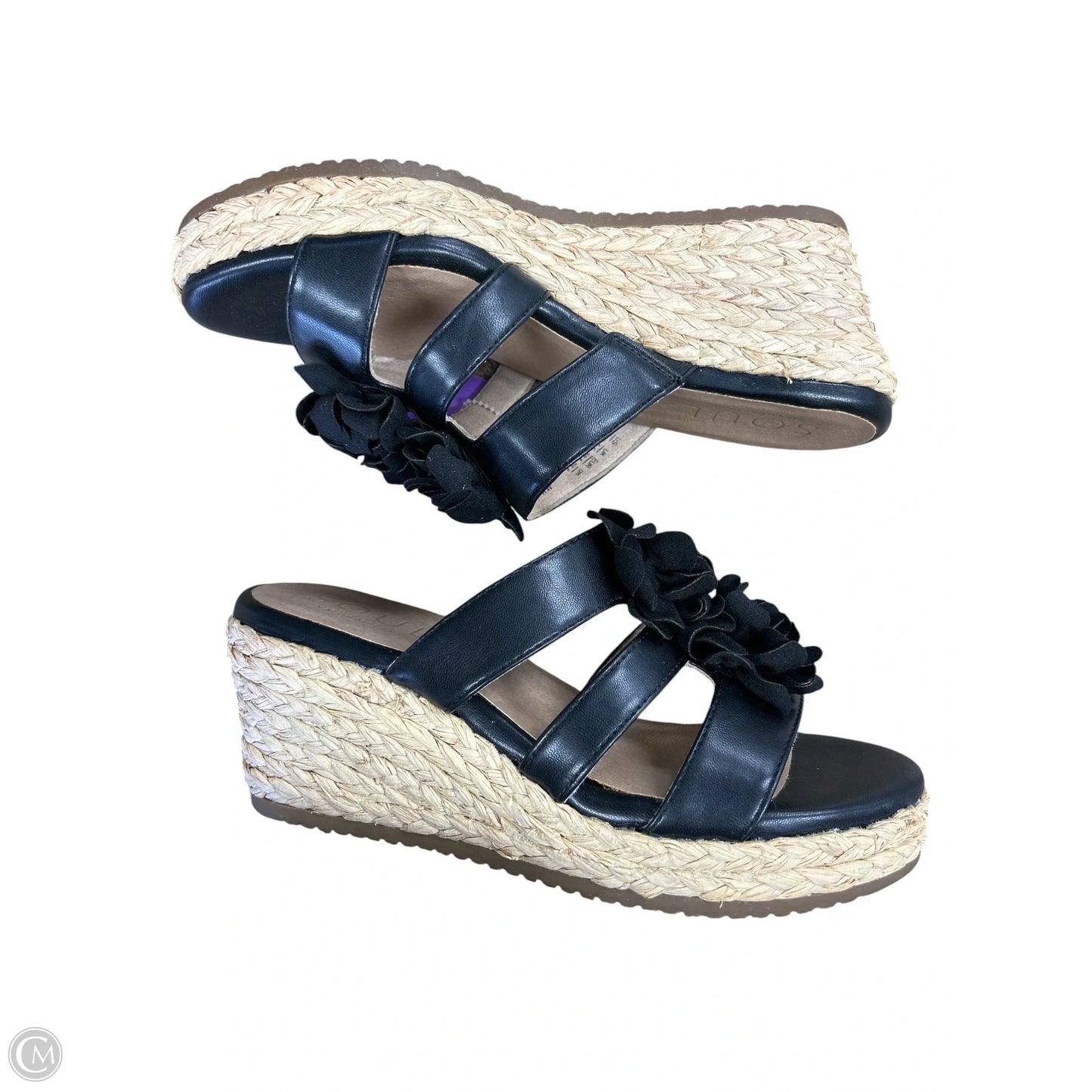 Sandals Heels Wedge By Naturalizer In Black, Size: 8.5
