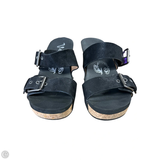 Sandals Heels Wedge By Very G In Black, Size: 10