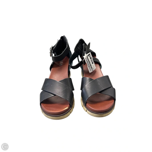 Sandals Heels Wedge By Mia In Black, Size: 7.5