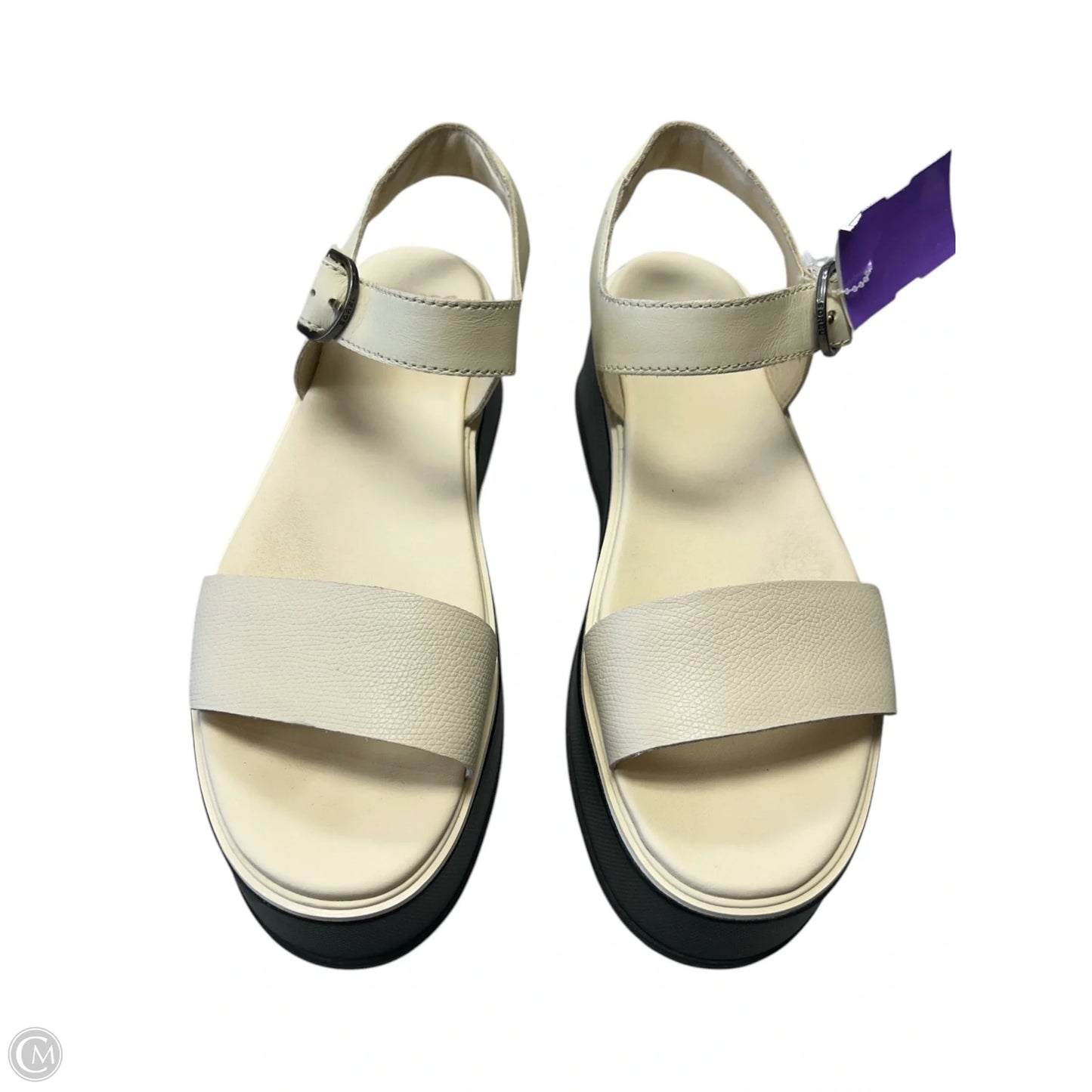 Sandals Heels Platform By Sorel In Black & Cream, Size: 8