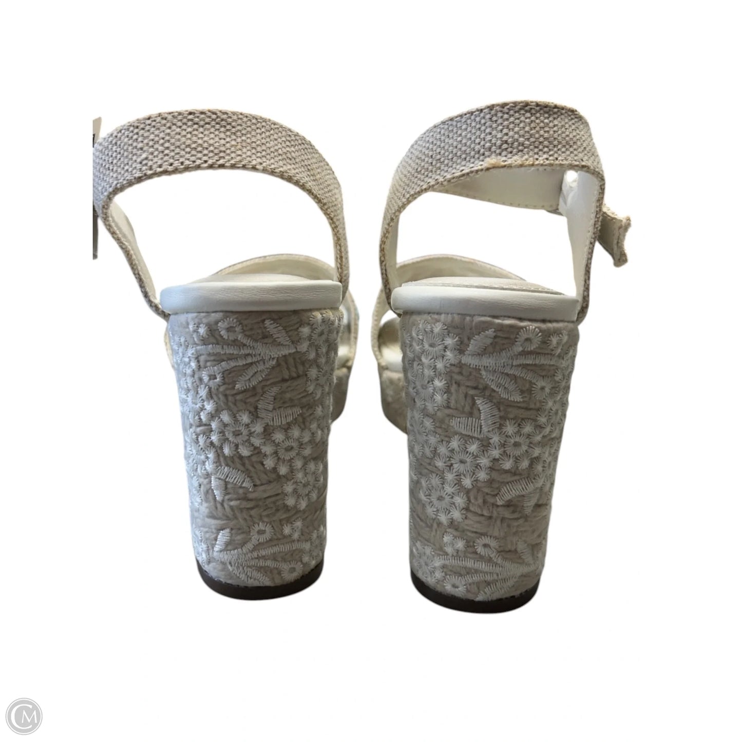 Sandals Heels Platform By Cmc In Tan & White, Size: 8.5