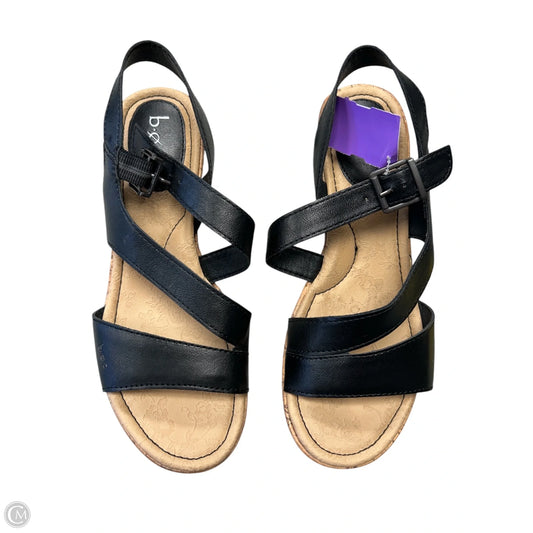 Sandals Heels Wedge By Boc In Black, Size: 9