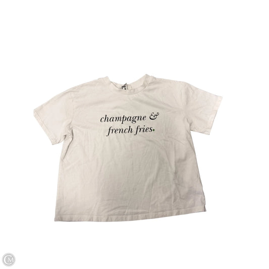 Top Short Sleeve Designer By Kate Spade In White, Size: L